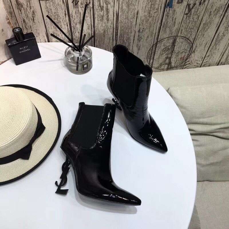 2019 NEW YSL Patent leather Ankle Boots 102931 - Click Image to Close
